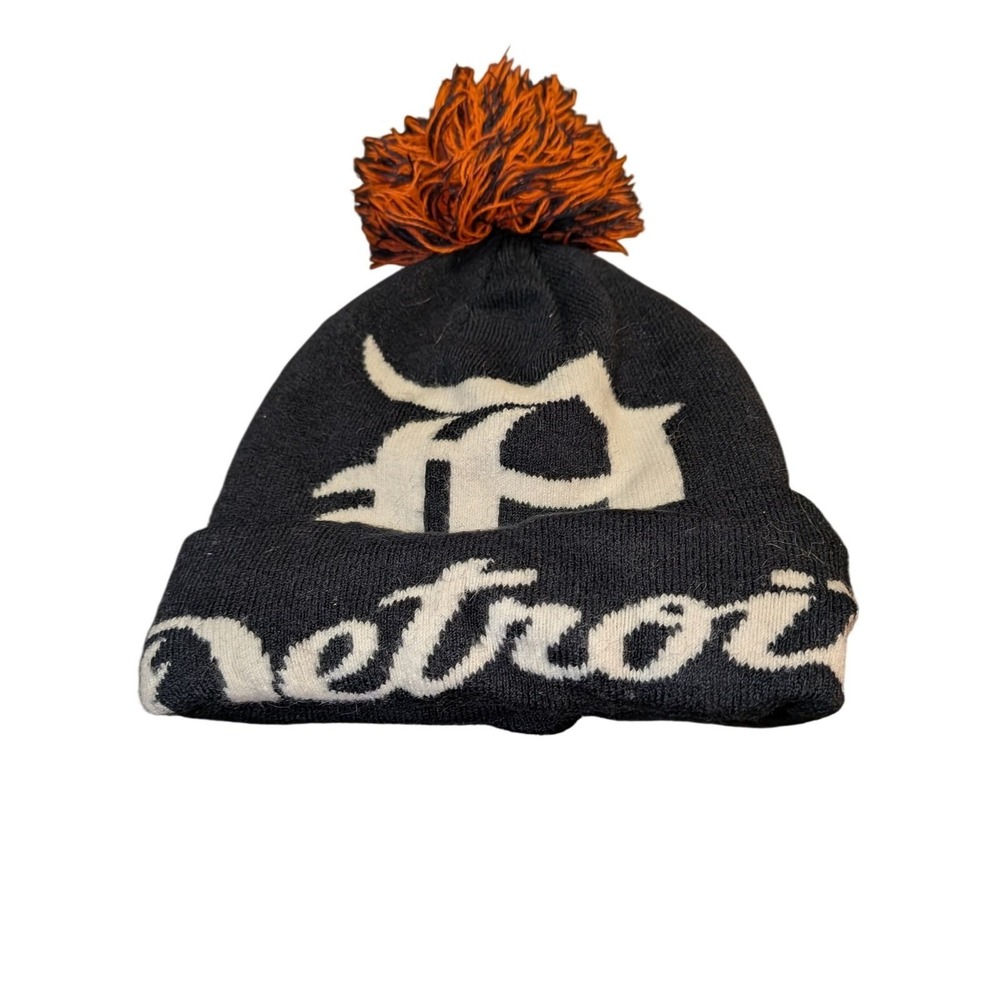 Detroit Tigers Kids MLB Genuine Merchandise Navy‎ Blue Pom Beanie Knit Hat